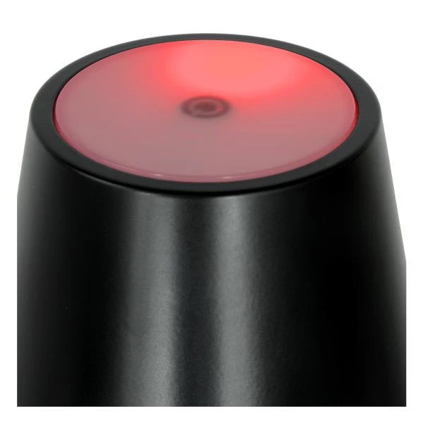 Lucide JUSTIN - Lampe de table Rechargeable Intérieur/Extérieur - Batterie/Piles - Ø 11 cm - LED Dim. - CCT - 1x2,2W 2700K/3000K - IP54 - Noir - détail 3